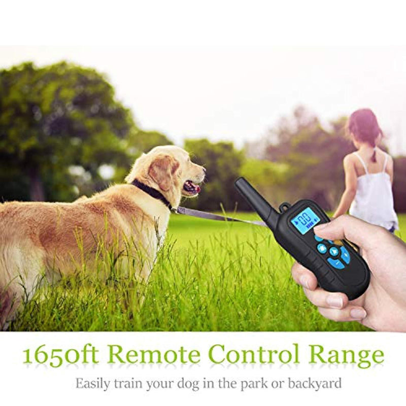 LINNSE Shock Collar for Dogs, Dog Training Collar with 1650ft Remote Control 100% Waterproof and Rechargeable Dog Shock Collar with Remote Dogs
