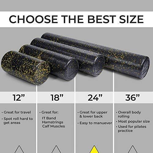 High Density Muscle Foam Rollers by Day 1 Fitness – 4 SIZE OPTIONS and 7 COLORS TO CHOOSE FROM - Sports Massage Rollers for Stretching, Physical Therapy, Deep Tissue and Myofascial Release -Exercise
