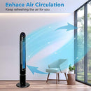 48'' Oscillating Tower Fan, Cooling Fan with Remote Control, Digital Timer, Quiet Tower Fan with 3 Modes & 3 Speeds, Bladeless Design, Oscillating Fan 12 Hours Automatic Shut-Off Timer