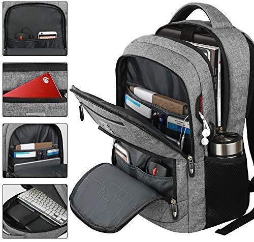 Laptop Backpack,Business Travel Anti Theft Slim Durable Laptops Backpack with USB Charging Port,Water Resistant College School Computer Bag for Women & Men Fits 15.6 Inch Laptop and Notebook - Grey