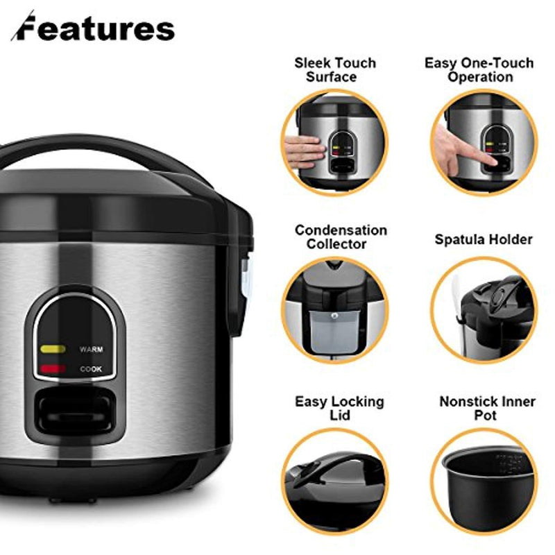 Small Electric Rice Cooker Food Steamer 5 Cup Mini Rice Maker with One Touch Control and Automatic Keep Warm Function, Perfect for Grains and Oatmeal