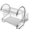 Multifunctional S-shaped Dual Layers Bowls & Dishes & Chopsticks & Spoons Collection Shelf Dish Drai