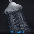 High Pressure Shower Head - 6-Function Adjustable Shower Head For Low Flow Showers - Wall Mount Fixed Showerhead - High Flow Shower-head - Powerful Multifunction SPA Shower System - Chrome