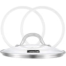 9 inch Tempered Glass Lid for Instant Pot 6qt Electric Pressure Cookers and 9 inch cookwares, Sealing Rings for Instant Pot 5 qt or 6 qt (2 Pack), Universal Lid with Stainless Steel Handle and Rim