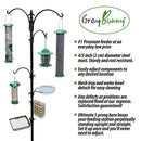 Gray Bunny GB-6844D Deluxe Premium Bird Feeding Station, 22" Wide x 91" Tall (82 inch Above Ground) Black, Multi Feeder Hanging Kit & Bird Bath for Attracting Wild Birds, Birdfeeder & Planter Hanger