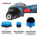 Multipurpose Drill Brush Attachment Kit - All Purpose Scrubber Cleaner for Bathroom, Kitchen, Grout, Floor Tiles, Carpet - Set of 3 Brushes, 2 Free Pairs of Non Latex Gloves Included!