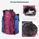 60L Waterproof Lightweight Hiking Backpack with Rain Cover,Outdoor Sport Travel Daypack for Climbing Camping Touring