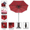 ABCCANOPY Solar Umbrellas Patio Umbrella 9 FT LED Umbrellas 32LED Lights with Tilt and Crank Outdoor Umbrella Table Umbrellas for Garden, Deck, Backyard, Pool and Beach,12+Colors, (Burgundy)