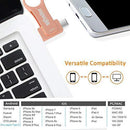 NO1seller Top Flash Drive for iPhone 128GB,USB Tpye C 3.0 Flash Drive Memory Stick for iPhone iPad PC Android External Storage,3 in 1 Photo Stick Space Gray