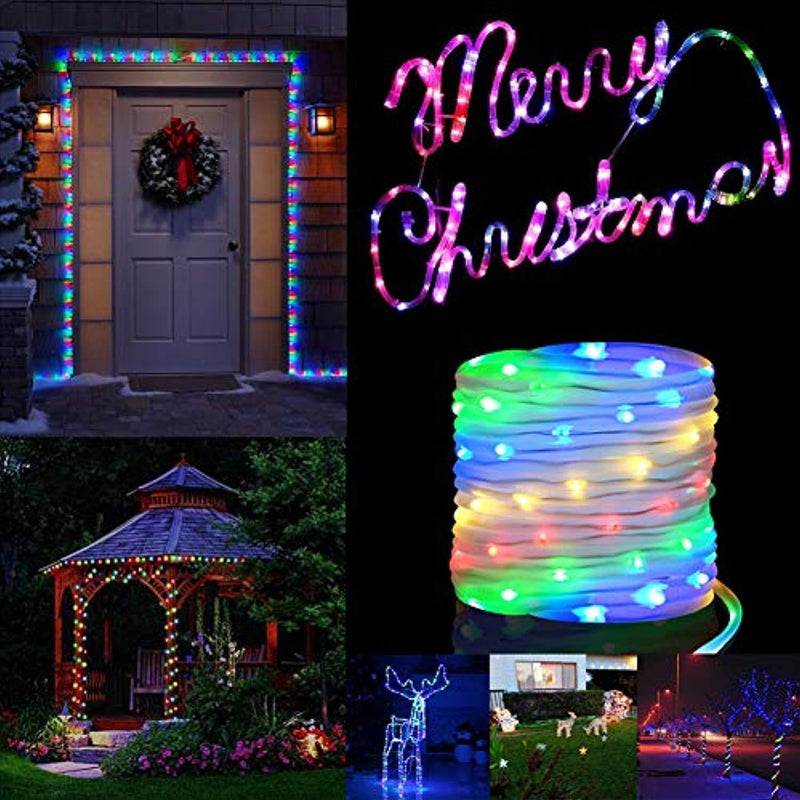LED Rope Lights, 33ft 136 LED Waterproof String Lights with Remote, 8 Mode/Timer Fairy Lights for Christmas Holiday Garden Patio Party Halloween Home Pool Outdoor Indoor Decoration (Colorful)
