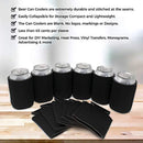 QualityPerfection 100 Black Party Drink Blank Can Coolers(12,25,50,100,200 Bulk Pack) Blank Beer,Soda Coolies Sleeves | Soft,Insulated Coolers | 30 Colors | Perfect For DIY Projects,Holidays,Events