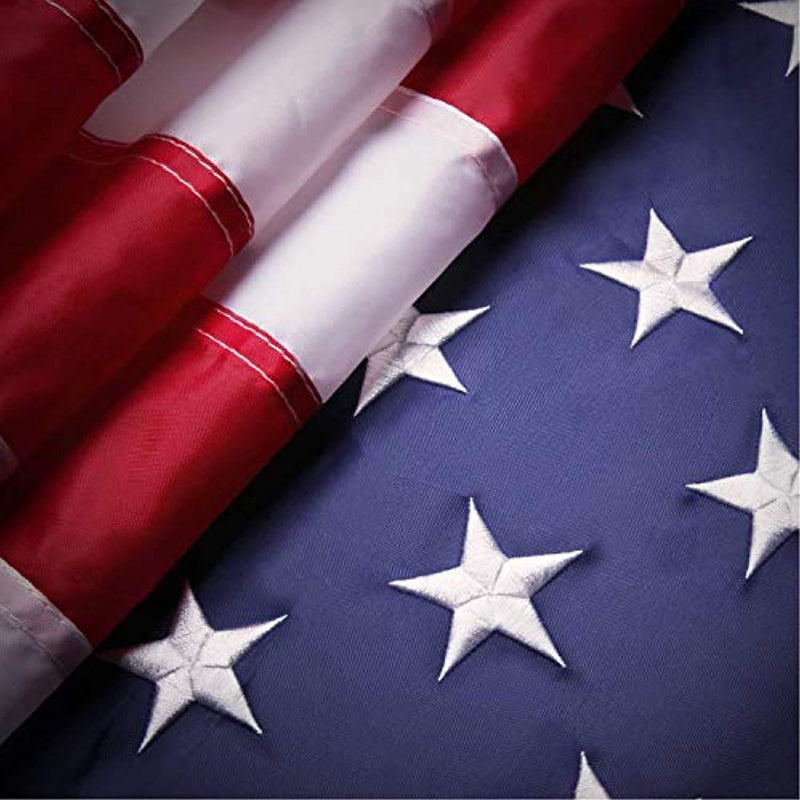 American Flag 3x5 ft Embroidered Stars Sewn Stripes with Brass Grommets Nylon US Flag for Boat Yacht Workplace Home Garden Business Outdoor United States Flag