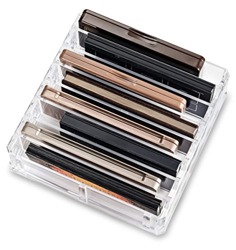 byAlegory Acrylic Medium Eyeshadow Palette Makeup Organizer W/ Removable Dividers Designed To Stand & Lay Flat | 8 Space Organization Container Storage - Fits Standard Size Palettes - Clear