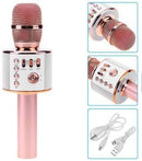 REVOQUE Wireless Bluetooth Karaoke Microphone - Built-in Speaker Works with Apple iPhone Android iPad LG Samsung Smartphone PC - Rose Gold