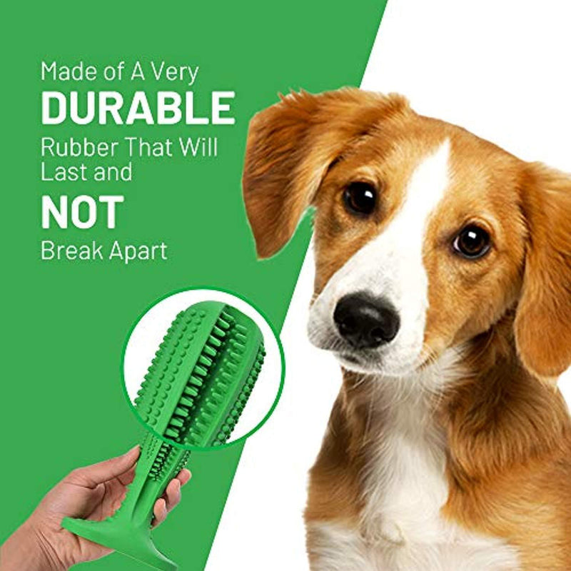 KojinTora Dog Toothbrush Stick Chew Toy - Doggie Teeth Gum Cleaning Brushing Stick - Nontoxic Natural Bit Resistant Rubber - Effectively Improve Puppy Oral Health - for Small Medium and Large Breed