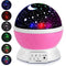 Night Light Lamp Projector, Star Light Rotating Projector, Star Projector Lamp with 8 Colors and 360 Degree Moon Star Projection with 6.5ft USB Cable, Unique Lamp for Children Nursery Room Pink