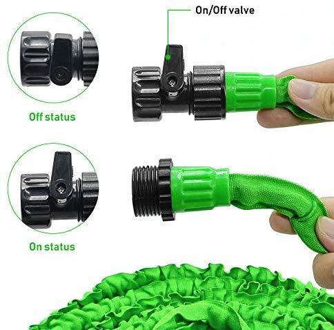 Loopip 50ft Garden Hose Expandable Water Pipe,Flexible Lightweight Water Hose,7 Function Spray Nozzle,Triple Layer Latex Core & Extra Strength Fabric for Gardening Lawn Car Pet Washing (Green)