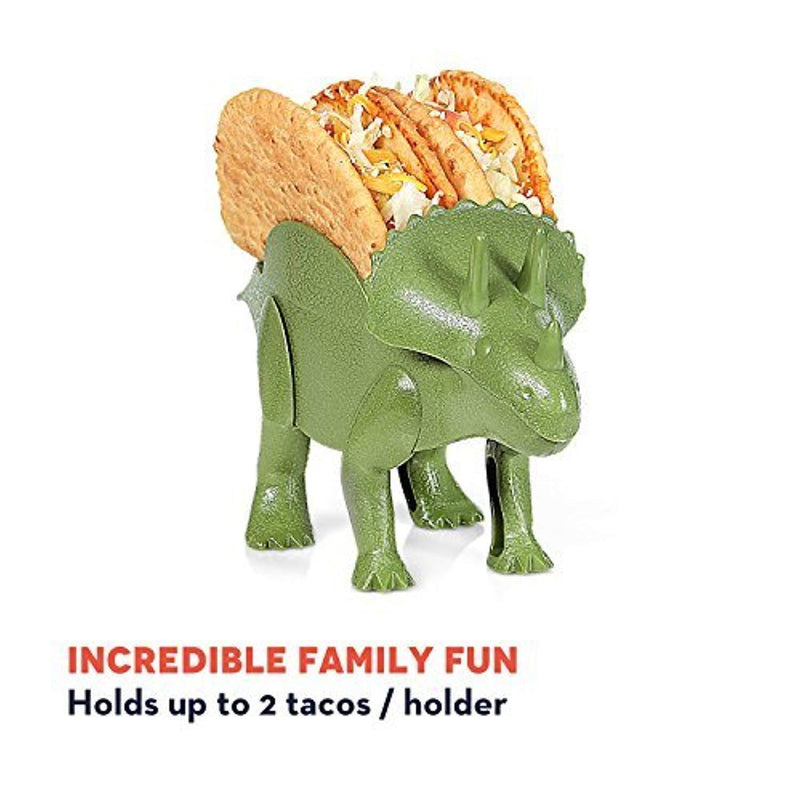 2-Pack Triceratops Taco Holder, Dinosaur Statue Taco Stands Shell Holder, Tricerataco Taco Holder, Dinosaur Taco Holder for Kids Hard Taco Holders for Taco Tuesday Birthday Party & Dino Taco Party by California Home Goods