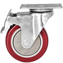 4" Swivel Rubber Caster Wheels with Safety Dual Locking Heavy Duty 1200lbs Casters Set of 4 with Brake