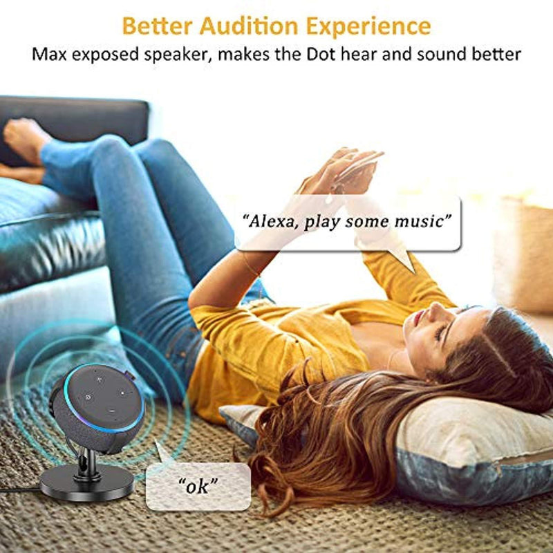 Table Holder for 3rd Generation, 360° Adjustable Stand Bracket Mount with Rubber Protection for Home Speaker, A Clever Accessory Improves Sound Visibility & Appearance