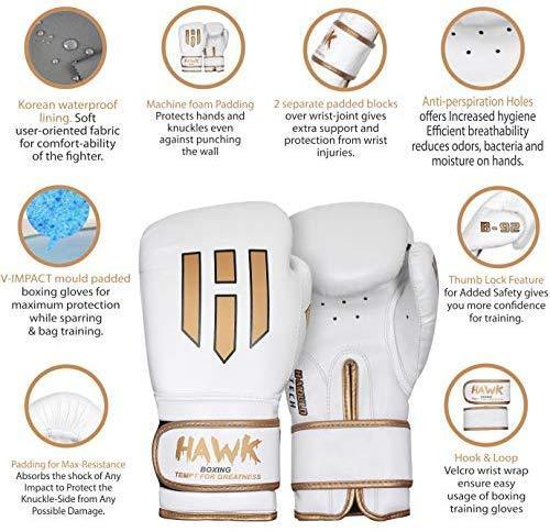Hawk Boxing Gloves for Men & Women Training Pro Punching Heavy Bag Mitts UFC MMA Muay Thai Sparring Kickboxing Gloves, 1 Year Warranty!!!!