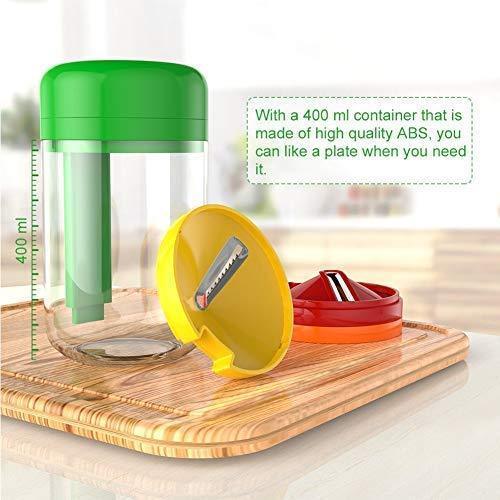 New 4-in-1 Vertical Vegetable Slicer, Rotating Adjustable Blades, Heavy Duty Veggie Spiralizer with Strong Suction Cup, for Low Carb,Paleo,Gluten-Free Meals (Free Cleaning Brush) by Chugod