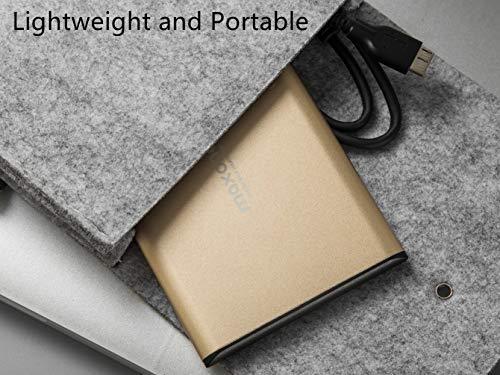 500GB External Hard Drive Portable - Maxone 2.5'' Ultra Slim HDD Storage USB 3.0 for PC, Mac, Laptop, PS4, Xbox one - Gold