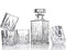 ELIDOMC 5PC Italian Crafted Crystal Whiskey Decanter & Whiskey Glasses Set, Crystal Decanter Set With 4 Whiskey Glasses, 100% Lead Free Whiskey Glass Set
