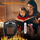 Space Heater - 1500W Portable Heater with Adjustable Thermostat, Hot & Cool Fan Modes, Tip-Over & Overheat Protection, Heat Up Fast for Under Desk Floor Office Home, Small Size with Carry Handle by TRUSTECH