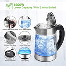 Electric Kettle (BPA Free) - Fast Boiling Temperature Control Kettle (1.8L) Cordless,1200W Hot Water Kettle – Glass Tea Kettle, Tea Pot – Hot Water Dispenser