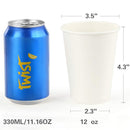 100 Pack 12 oz Disposable Hot Paper Coffee Cups with Lids, Sleeves and Straws to Go - White Drink Hot Cup from Eupako