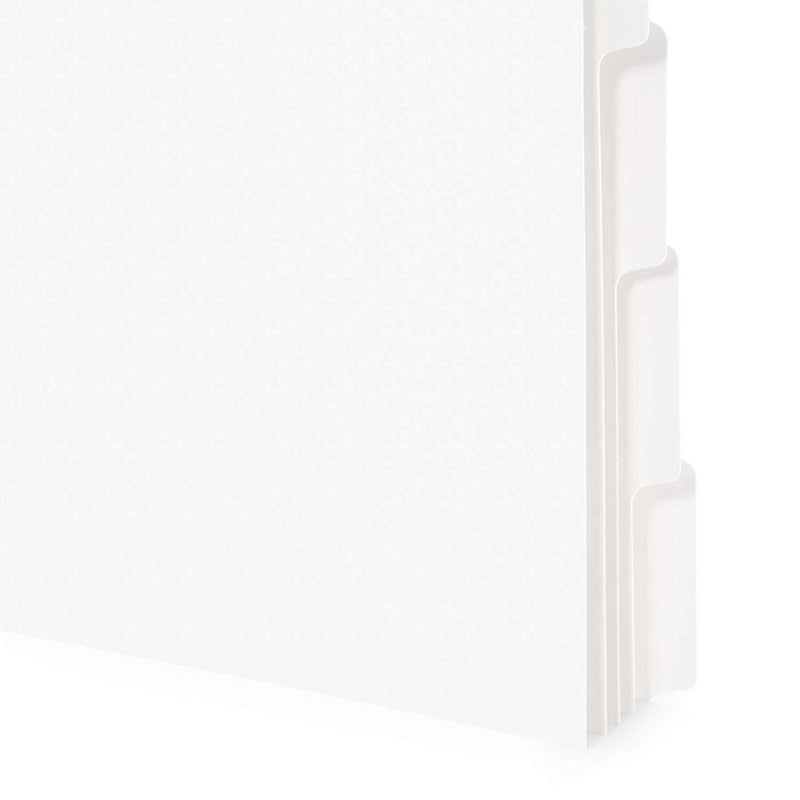 Blue Summit Supplies 3 Ring Binder Dividers with Reinforced Edge, 1/5 Cut Tabs, Letter Size, 3 Hole Punch Section Index Dividers for Binders, White, 100 Page Divider Pack