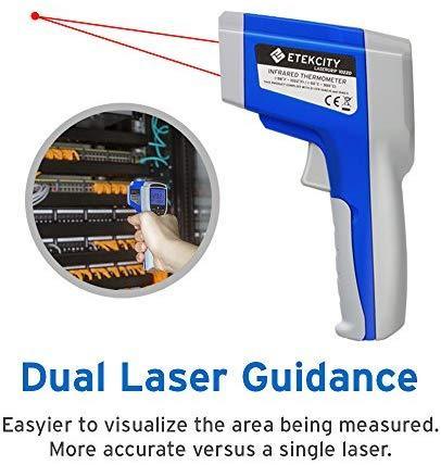 Etekcity Lasergrip 774 Non-contact Digital Laser Infrared Thermometer Temperature Gun -58℉~ 716℉ (-50℃ ~ 380℃), Yellow and Black