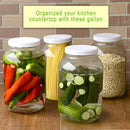 Teikis 2 Pack Wide-Mouth 1 Gallon Glass Jar with 4" Opening Lid Air Tight and Leak Proof - USDA Approved for Fermenting Kombucha, Kefir, Storing and Canning - Dishwasher Safe