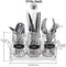 3 Glass Mason Jars with Black Chalk Label - 17 Ounces Clear Chalkboard Mugs on Galvanized Caddy with Handle - Home and Party Drinkware Set, Utensil Organizer, Vintage Rustic Decor Set