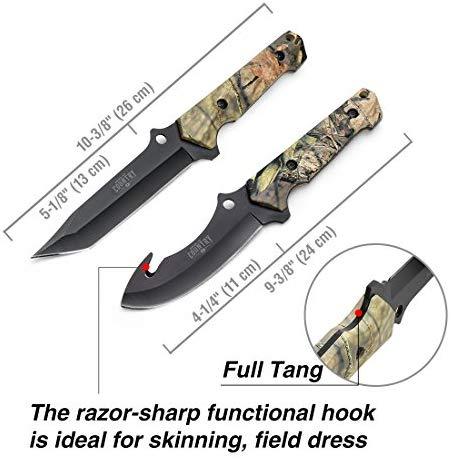 Mossy Oak Hunting Field Dressing Kit - Fixed Blade Full Tang Handle Portable Butcher Game Processor Set