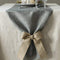 Ling's moment Gray Burlap Table Runner 14 x 84 Inch with Bow Ties for Farmhouse Table Runner Dresser Cover Runner Wedding Party Fall Decorations