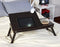 Espresso Wooden Lap Desk, Flip Top with Drawer, Foldable Legs for Laptop