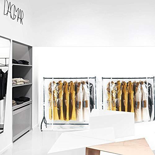 Growson Garment Rack Cover,6Ft Transparent Dust Clothes Cover with Double Full-Length Front Zippers, Cover for Clothing Hanging Rack