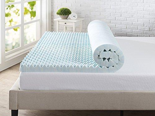 Zinus 1.5 Inch Swirl Gel Memory Foam Air Flow Topper, Full