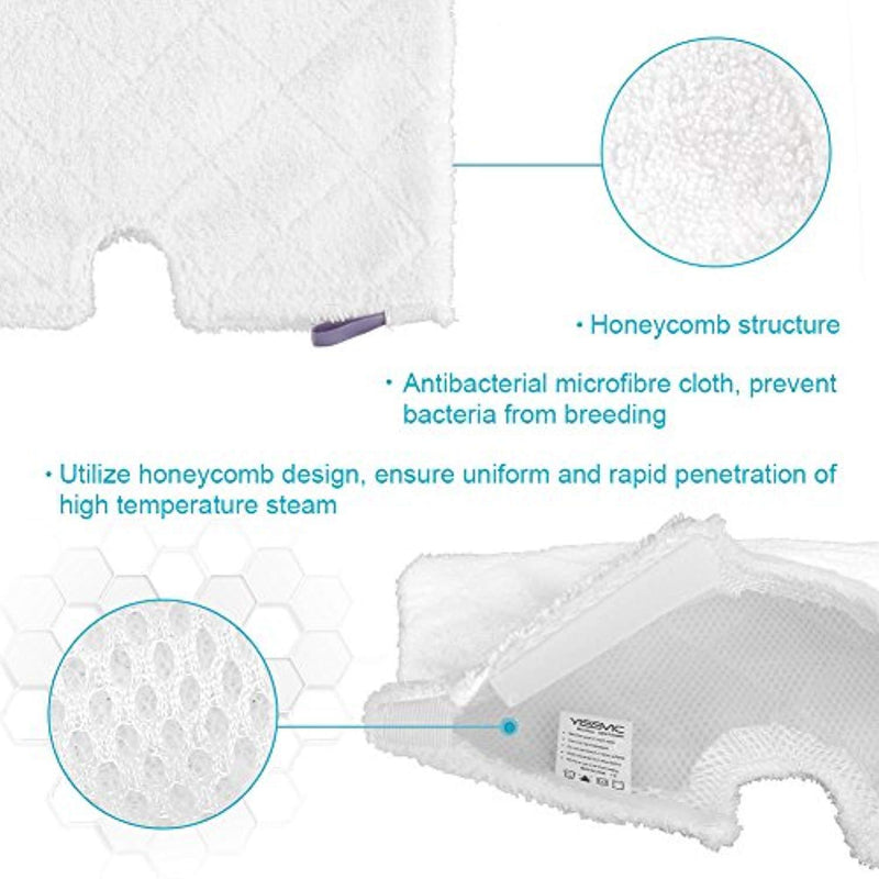 YISSVIC 6 Pack Steam Pocket Mop Pads Compatible Replacement Mop Pads for Shark Euro Pro S3501 S3601 S3901
