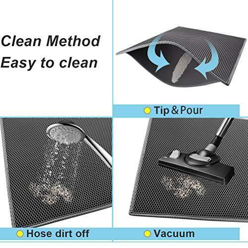 Bull-o Cat Litter Mat Litter Trapper Size 24” X 15”, Honeycomb Double-Layer Design Waterproof Urine Proof Material, 2-Layer Sifting Easy Clean Scatter Control