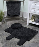 Maples Rugs Bathroom Colorsoft 20" x 21.5" Non Slip Washable Contour Toilet Rug [Made in USA] Soft & Quick Dry for Bath Floor Chocolate Nib