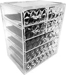 Sorbus Cosmetics Makeup and Jewelry Big Storage Display-Stylish Vanity, Bathroom Case, 4 Large, 2 Small Drawers, Clear