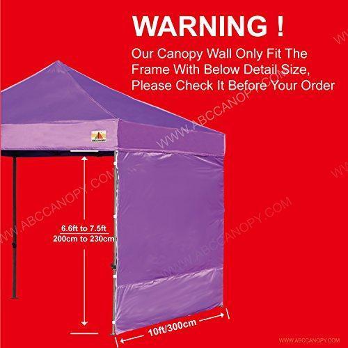 ABCCANOPY Instant Canopy SunWall (15+Colors) for 10x10 Feet, 10x20 Feet Straight Leg pop up Canopy, 1 Pack Sidewall Only, White
