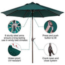 Grand Patio 10 FT Super Sturdy Aluminum Patio Umbrella, UV Protected Outdoor Umbrella, Green