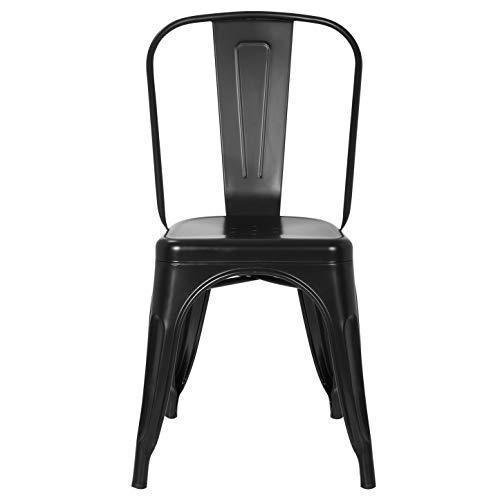 POLY & BARK EM-112-BLK-X4 Trattoria Side Chair in in Black (Set of 4)