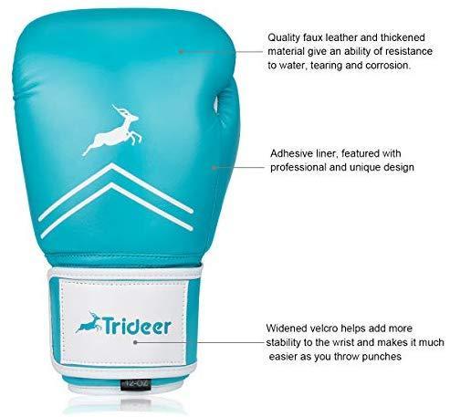 Trideer Pro Grade Boxing Gloves, Kickboxing Bagwork Gel Sparring Training Gloves, Muay Thai Style Punching Bag Mitts, Fight Gloves Men & Women