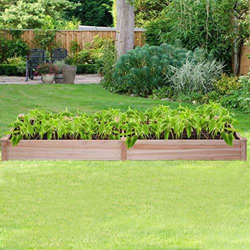 Giantex Raised Garden Bed Kit Elevated Planter Box for Vegetables Fruits Herb Grow, Heavy Duty Natural Cedar Wood Frame Gardening Planting Bed for Deck, Patio or Yard Gardenin, 49"X23"X30.0"(LXWXH)