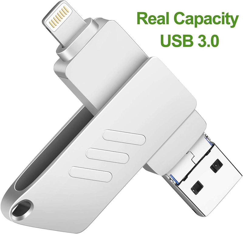 iOS Flash Drive for iPhone Photo Stick 32GB Memory Stick USB 3.0 External Storage Lightning Memory Stick for iPhone iPad Android Type c and Computers